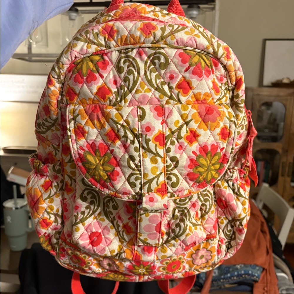 Vera Bradley Pink and Orange Floral Backpack